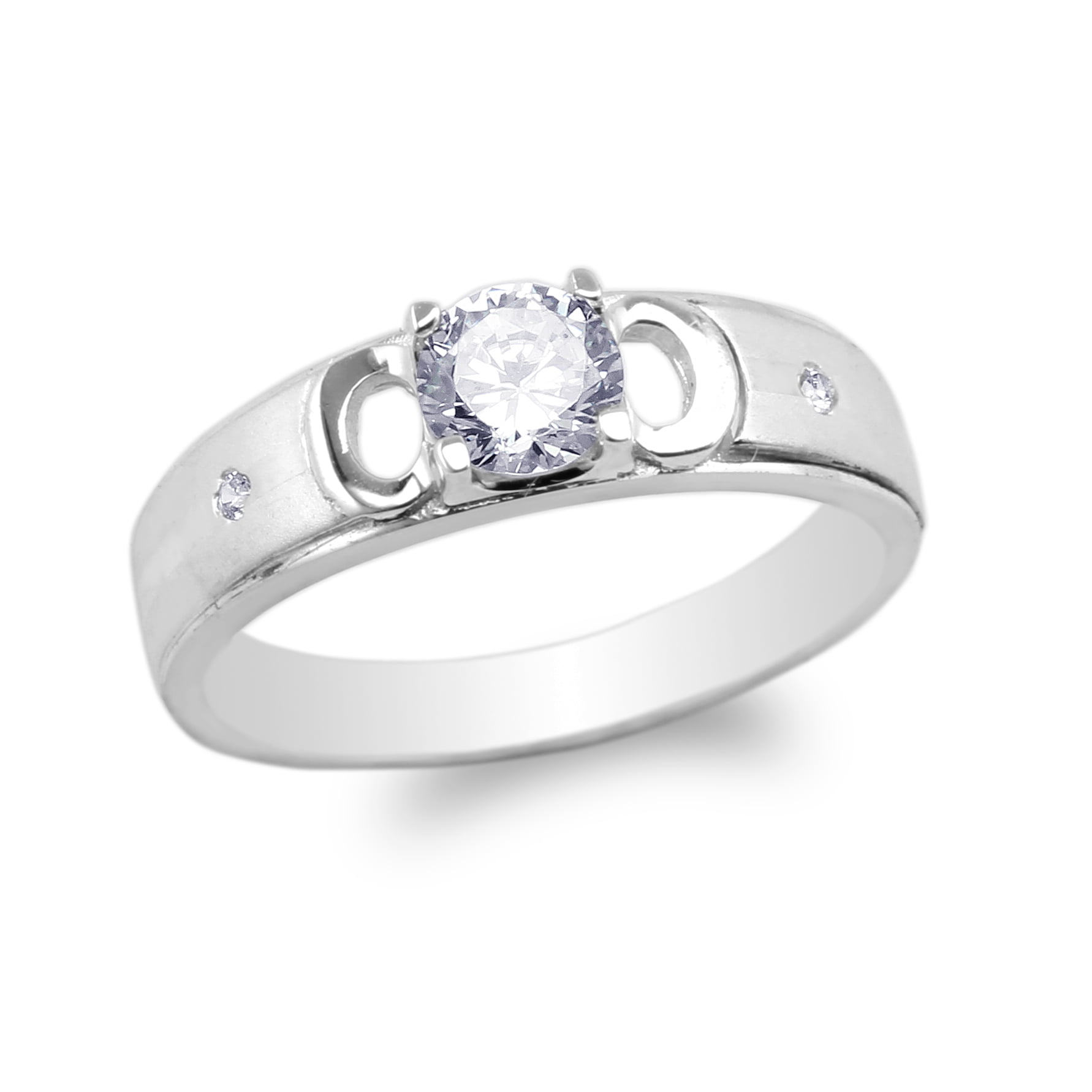 JamesJenny Ladies 14K Yellow Gold Round CZ Engagement /& Wedding Band Ring Size 4-10