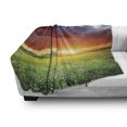 thumbnail image 3 of Nature Soft Flannel Fleece Throw Blanket, Horizon with Dark Storm Cloud Meadow with Sunset View Image Modern Design, Cozy Plush for Indoor and Outdoor Use, 60" x 80", Multicolor, by Ambesonne, 3 of 6