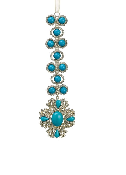 Christmas Spider Royal Blue Rhinestones & Gold Beads