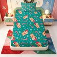 thumbnail image 3 of Manfei Merry Xmas Twin Sheets,Cartoon Animals Bedding,3 Pieces,1 Flat Sheet,1 Fitted Sheet and 1 Pillowcase, 3 of 6