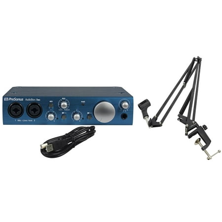 Presonus Audiobox iTwo 2X2 USB iPad/PC/Mac Recording Interface + Mic Boom (Best Ipad Recording Interface)