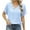 Light Blue-01, variant on Mittory Womens Short Sleeve Summer Tops Casual Crochet V Neck Button Up Hollow Out Knit Sweater T Shirts