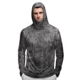 thumbnail image 5 of Havenx Sun Protection Shirts for Men Texture Print Long Sleeve Rapid Dry Hoodie with Mask Hooded Upf 50+ Hoodie Shirt Cooling Lightweight Outdoor Hiking Fishing Clothing,Light Gray 3XL, 5 of 5