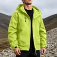 thumbnail image 7 of Jessboyy Mens Windbreaker Jacket with Hood Long Sleeve Rain Shell Jackets with Pockets Waterproof Windproof Outdoor Jacket Green,XXXL, 7 of 7