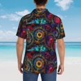 thumbnail image 4 of Fotbe Mandala Colorful Camisa Hawaiana para Hombre Unisex – Camisa Casual de Verano con Botones de Manga Corta de Algodón y Lino,3X-Large, 4 of 7