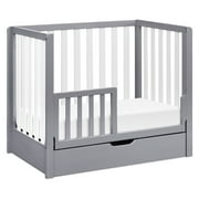 Carters Colby 4-in-1 Convertible Mini Crib with Trundle, Gray and White