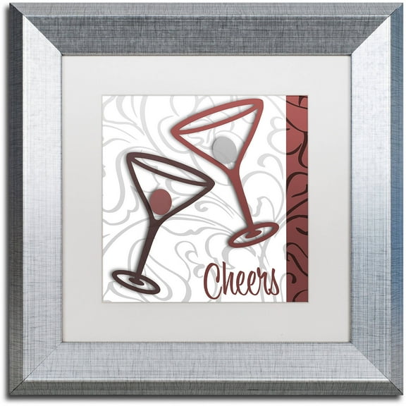 Trademark Fine Art "Cheers II" Canvas Art by Color Bakery White Matte, Silver Frame