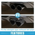 thumbnail image 5 of Car Exhaust Tip Heart Shaped Tail Pipe 2.48" OD 2.64"x2.36" Outlet 8.66" Length Straight Black, 5 of 6