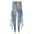 thumbnail image 4 of YIZYIF Womens Halloween 3D Print Mermaid Leggings Costume Fish Scales Compression Pants Cosplay Trousers Gold&Blue S, 4 of 7