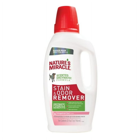 Nature’s Miracle Stain and Odor Remover Dog 32 Ounces, Odor Control Formula, Grapefruit Scent Pour Bottle