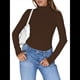 thumbnail image 2 of Camisetas de Larga para Mujer, Ropa Interior Térmica Básica de Otoño, Ropa de Invierno Granate S, 2 of 10