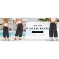 thumbnail image 4 of Women Summer Lace Trim Polka Dot Wide Leg Palazzo Pants High Waisted Cropped Baggy Trousers, 4 of 7