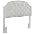 thumbnail image 1 of Welt Trim Diamond Tufted Adjustable Full or Queen Headboard in Light Gray Fabric, 1 of 10