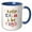 Blue/White, variant on 3drose, Keep Calm and Be Kind Creative Text Mental Health Motivational Quotes, 11oz Two-tone Black Mug