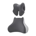 thumbnail image 1 of Cojín de respaldo de 2 piezas con almohada para reposacabezas, cojín de silla portátil, Gris oscuro, 1 of 9