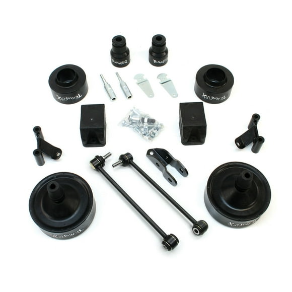 Fits 2007-2018 Jeep Wrangler JK Teraflex Lift Kit Suspension 1355210 Budget Boost; 2-1/2 Inch Front Lift; 2-1/2 Inch Rear Lift; Black Components