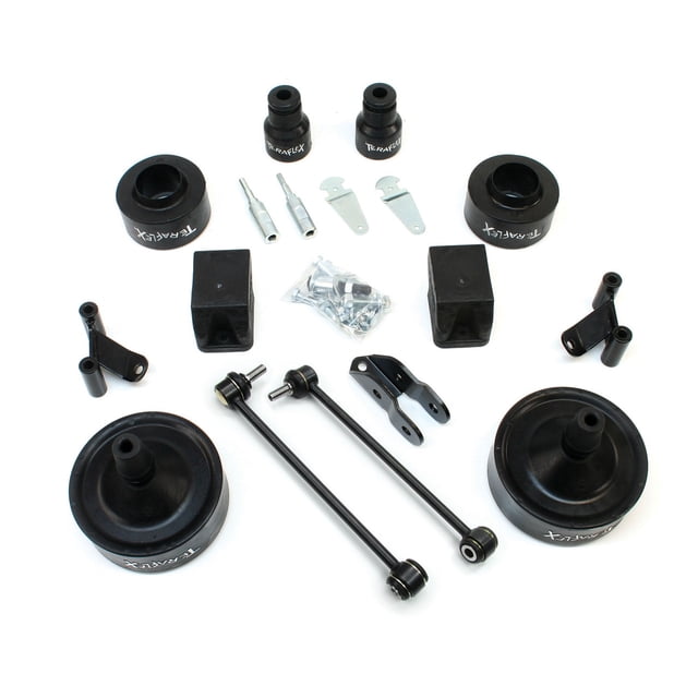 Fits 2007-2018 Jeep Wrangler JK Teraflex Lift Kit Suspension 1355210 Budget Boost; 2-1/2 Inch Front Lift; 2-1/2 Inch Rear Lift; Black Components