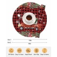 thumbnail image 6 of 13 Inch Round Placemats Set of 4, Red Plaid Christmas Non Slip Heat Insulation PP Table Mats, Truck Xmas Tree Snowflake Winter Poinsettia Washable Place Mats for Kitchen Dining Party Table Decor, 6 of 7