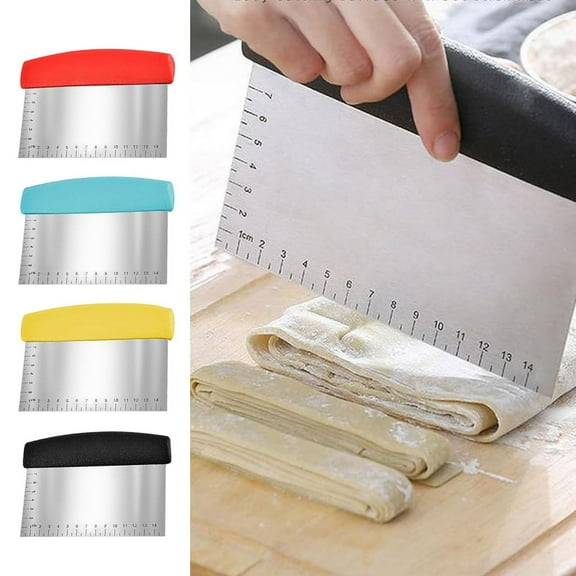 Lusxy Dough Scraper Stainless Steel Chopper Baking Scraper Spatula with Measuring Scale, Bench Chopping Knife, Kitchen Cooking Utensils Tool Clearance