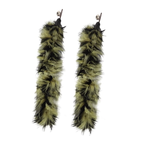 Repuestos de varita de plumas Unique Bargains 2 Pcs para interacción con mascotas, accesorios de recarga de varita para gatos de interior y exterior en amarillo y negro