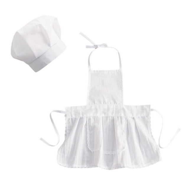Disfraz de chef blanco para bebés, accesorio fotográfico, uniformes y accesorios para fotos. Chica grande