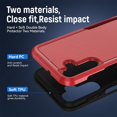thumbnail image 6 of Entronix Heavy Duty Case designed for Galaxy A16, Shockproof Dual Layer Protection Cover, Red, 6 of 6