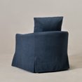 thumbnail image 2 of Navy Polyester Upholstered Swivel Barrel Armchair with Removable Washable Slipcover for Living Room, Bedroom, Feather Blend Cushion, Solid Wood Frame, Pillow Back, Fully Assembled, 2 of 13