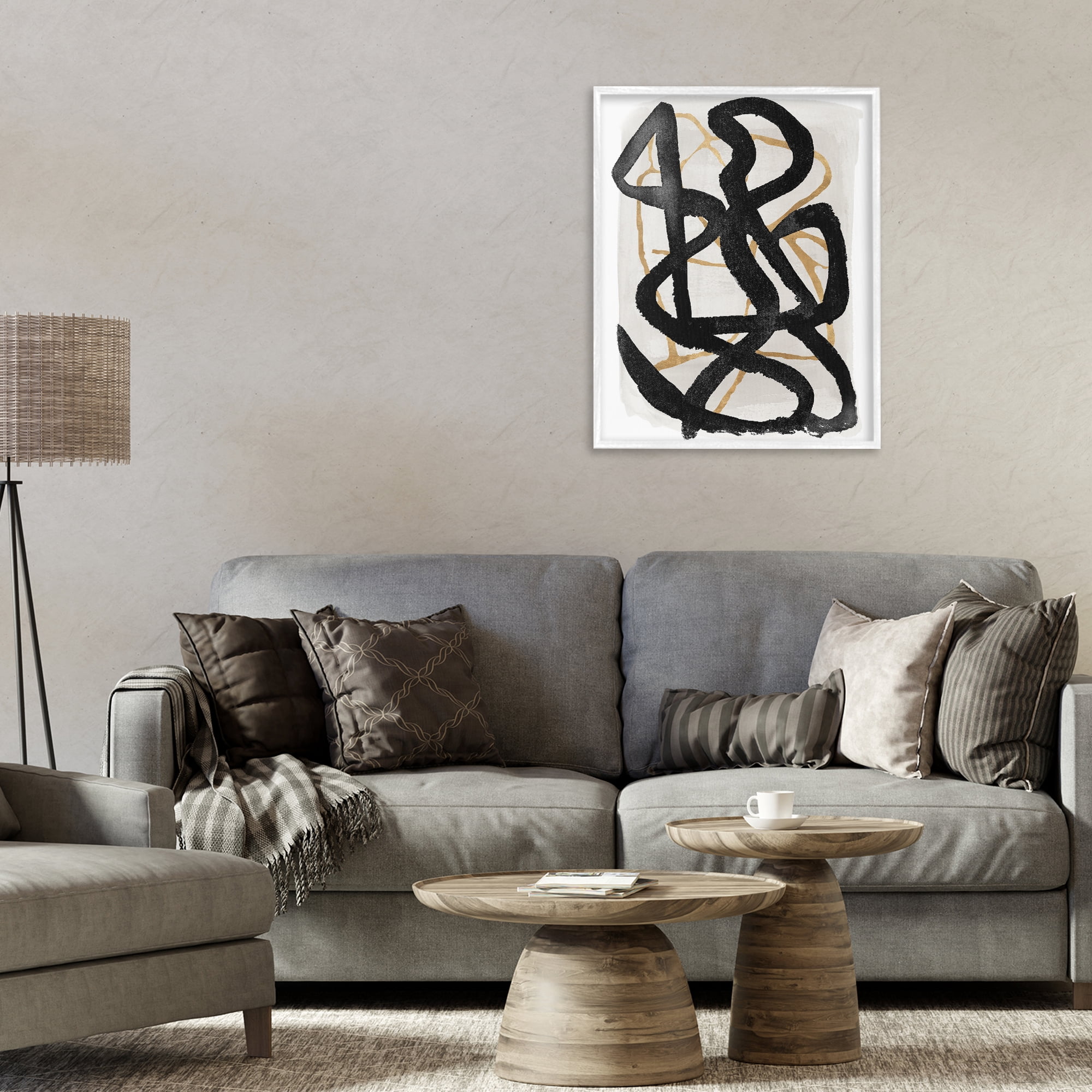 Stupell Industries Hindsight Black & Beige White Framed Giclee Art, design by Lucille Price