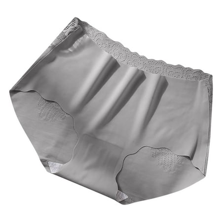 Kmdttou Cotton Underwear for Women Sexy Lace High Cut Panties Comfort Bikini Panty Stretch Underpants Breathable Ladies Briefs (Available in Plus Size) Gray-XL