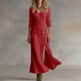 thumbnail image 7 of Women's Casual Long-Sleeve Button Front Dress, 7 of 7