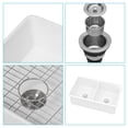 thumbnail image 6 of 32"x19"x10" Undermount Double Bowl Fireclay Kitchen Sink - Dual Mount White Porcelain Fireclay Rectangular Deep Double Bowl Sink Basin, 6 of 9