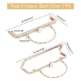 thumbnail image 2 of 2Pcs 2 Colors Alloy Purse Frames with Imitation Bamboo Stick Handle Plastic Pearl Beads for Knitting Bags Mixed Color 20.4x14cm 1pc/color, 2 of 5