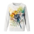 thumbnail image 3 of Chemises Douillettes pour Femmes Automne Hiver Chandails Chauds Décontractés Blouse à Manches Longues Col Rond Chandail Teinture sur Nœuds Imprimé Pissenlit Sans Capuche Rouge P, 3 of 3