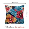 thumbnail image 4 of Creowell Red Hibiscus Flowers Throw Pillows Cover 2pcs,Tropical Palm Leaves Decorative Pillow Cases Set of 2 for Home Living Room Bed Sofa Bedroom Decor Cases Square Outdoor White, 4 of 7