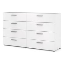 Atlin Designs Modern 8 Drawer Double Dresser with Bar Handles in White