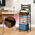 thumbnail image 6 of 10-Tier Rolling File Cart - Mesh Paper Organizer with Drawer & Hanging File Folders on Lockable Wheels, Rolling File Cabinet for Office Organization, Storage in Home, Studio, School, Espresso, 6 of 16