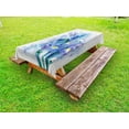 thumbnail image 1 of Watercolor Flower Outdoor Tablecloth, Floral Background Pretty Irises in Fresh Colors Nature Earth Spirit, Decorative Washable Fabric Picnic Table Cloth, 58 X 84 Inches,Lilac Teal Ecru, by Ambesonne, 1 of 2