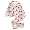 thumbnail image 4 of JIAYUE Girl Child Sleepwear Ensemble Enchanting Halloween Themed Print Pajamas For Notch Collar Long Sleeve Tops And Cozy Bottoms Two Piece Set Lightweight Home Soft Nightwear,11-12 Years, 4 of 4