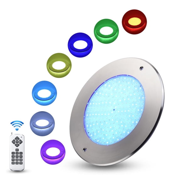 All Stainless Steel Led Underwater Light Thin Section Wall-mounted Swimming Pool Light RGB Colorful Remote Control Color-changing Light Surface-mounted Light Fixture 18W, 25W, 35W ,High Efficiency