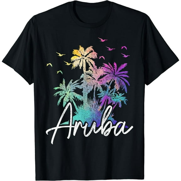 Aruba Beach Vintage Palm Trees Vacation T-Shirt