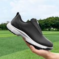 thumbnail image 5 of Win s Way Men's Spikeless Golf Sneakers, Breathable Mesh Athletic Shoes with Zipper Closure, 5 of 9