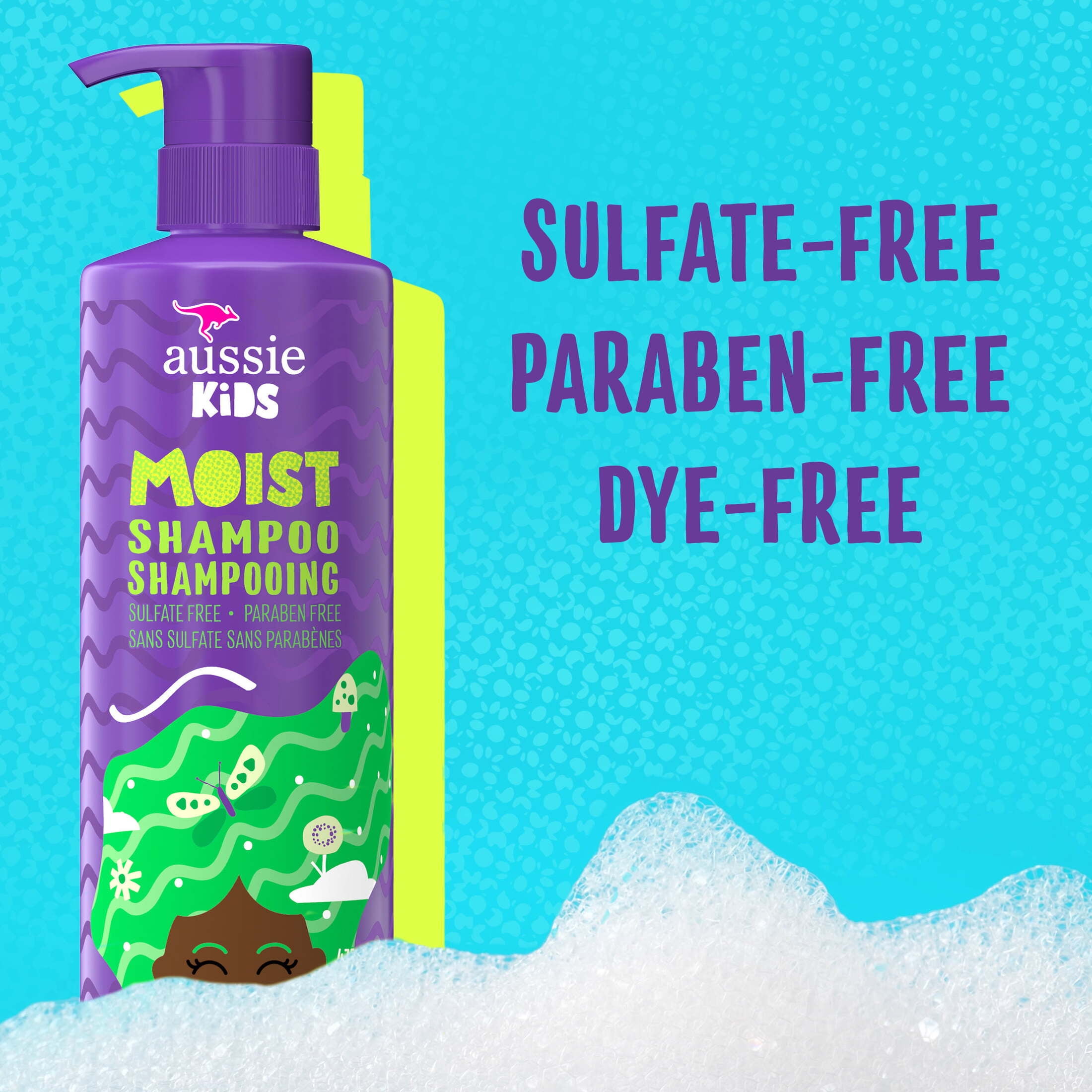 (4 pack) Aussie Kids Moist Sulfate Free Kids Shampoo, 16 fl oz