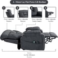 thumbnail image 4 of Lay Flat Power Lift Recliner Chair, | 400lbs | 25.5in Extra Wide | 4-Motor | Heat, Massage, Hidden Cup Holder, Sleeping | Big Man, Elderly, 4 of 11