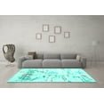 thumbnail image 3 of Ahgly Company Indoor Rectangle Solid Turquoise Blue Modern Area Rugs, 8' x 10', 3 of 4