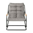 thumbnail image 4 of Uforic Oversized Patio Rocking Chair with Soft Thick Cushion, Steel Outdoor Lounge Rocker Chair with Textilene Handrail and Footrest - Black, 4 of 10