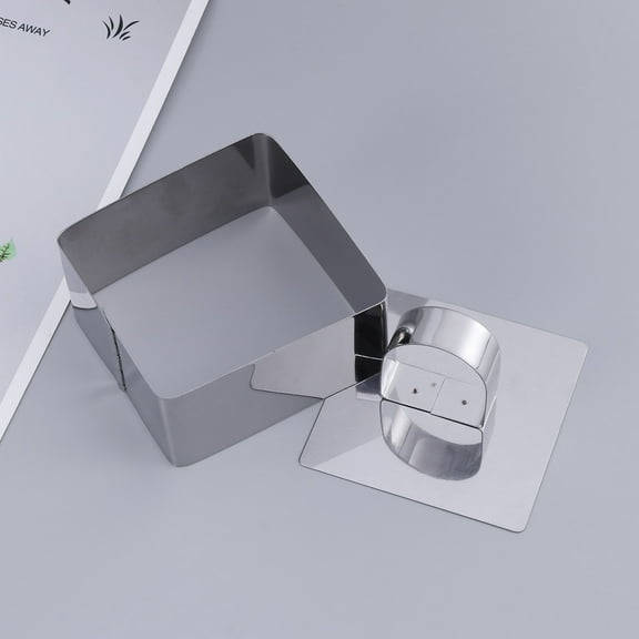 TAILTOSS 2Pcs Square Cake Mould for Baking 8 x 8 x 1.6in 430 Stainless Steel Non-stick and