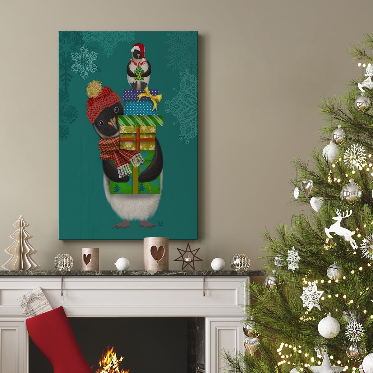 Christmas Penguin Gifts- Gallery Wrapped Canvas