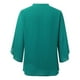 thumbnail image 1 of Blusa de gasa elegante y casual con volantes, mangas 3/4 y cuello en V para mujer - Doble capa y bajo fluido - Para la oficina o fiestas - Tallas S-XXL, 1 of 6
