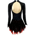 thumbnail image 4 of LIUHUO Black Red Figure Skating Costumes Custom Made Skating Skirts Ladies Long Sleeve Skating Costumes, 4 of 8