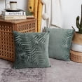 thumbnail image 4 of Set of 2 Velvet Leaves Throw Pillow Covers Decorative Square Solid Cushion Cases Pillowcase for Bed Sofa Couch Chair Car Home Decor (Grey, 18"x18"), 4 of 4